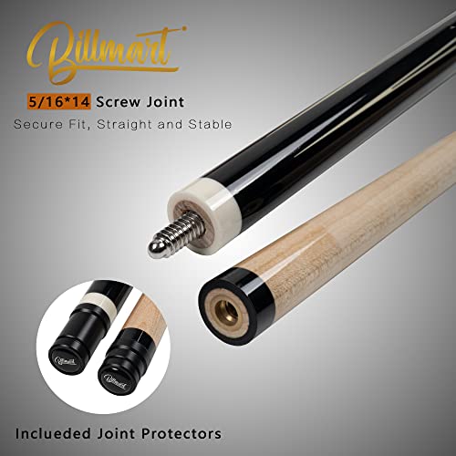 Pool Cue Stick, Billiard Cue Sticks With Hard Case, 2-Pieces 58" Pool Table Sticks, 13 Mm Tip Pool Queue, 19-21 Oz Pool Que (Brown,21Oz) #TOP2