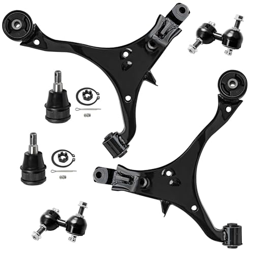 Detroit Axle - 6pc Front End Suspension Kit for 2002 2003 2004 2005 2006 CR-V, 2 Lower Control Arms 2 Lower Ball Joints 2 Sway Bar Links, CR-V Replacement