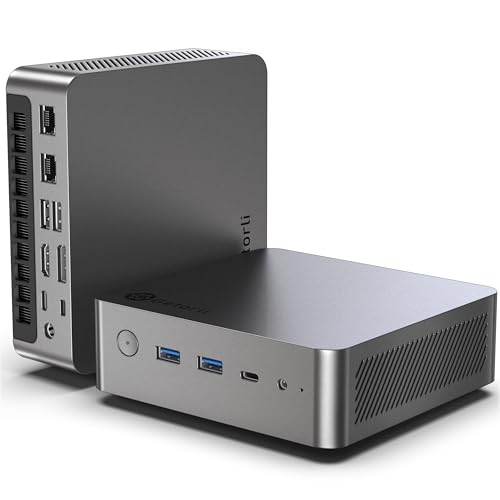 Image of Getorli AI Mini PC AMD Ryzen 7 Pro 8845HS CPU Radeon 780M Graphics Compact Gaming PC 32GB DDR5 RAM 1TB NVMe SSD Small Desktop Computer Dual 2.5GLAN 4K HDMI DP Micro PCs WiFi 6 BT5.3 Prebuilt OS Office