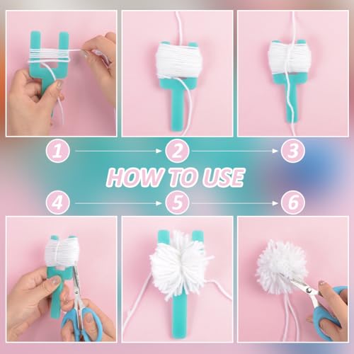 BENECREAT Máquina de pompom de acrílico 5 tamanhos, tecelão de bolas de lã verde, ferramenta de fabr