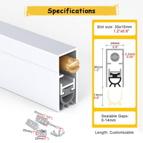 Burlete bajo puerta oculto de aluminio cortable de alta calidad 3