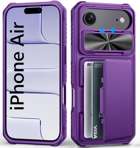BXYJY for iPhone Air Case Wallet, Card Holder (4-5 Cards), Dark Purple