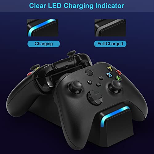 Kekucull Dual Dock Charging Station Compatible With Xbox Series X/S, Xbox One/One X/One S Controllers, Charger For Xbox Controller With 2 * 1100Mah Rechargeable Controller Battery Packs(Black) #TOP5