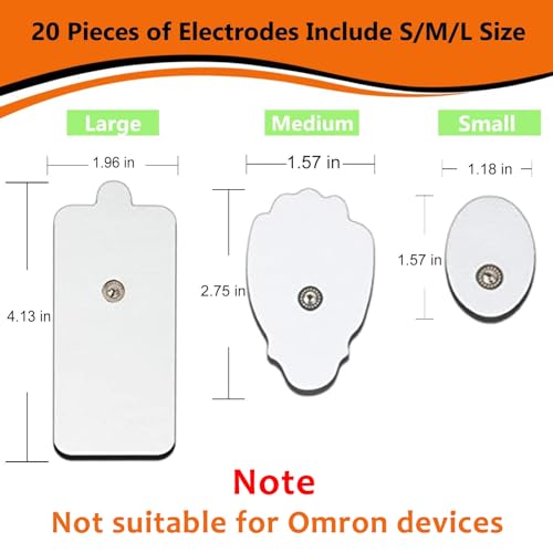TENS Unit Electrode Pads 20pcs 3.5mm Tens Unit Muscle Stimulator TENS Unit Pads Replacement Pads Snap Stim Pads TENS Unit Pads Snap on Connector for NURSAL AUVON TENS Electrode Pads/Medvice TENS