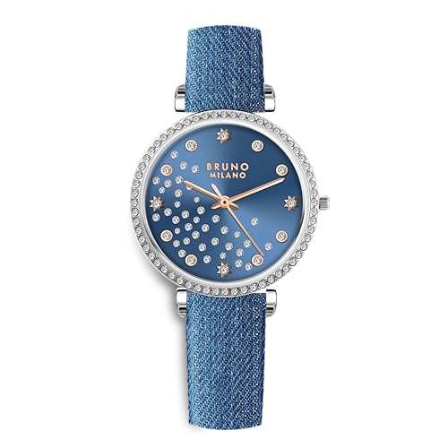 Image of BRUNO MILANO Fashion Forward Diamond Studded Bezel Watch with Added Sparkle for Women and Girls