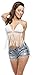 Women's Sexy Crochet Knit Halter Tassel Bralette Crop Blouse Fringe Tassel Bikini Bra,White,One Size