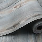 auxua Wood Grain Peel and Stick Floor Tiles – 11.8” Width, Full Roll Length of 394' – Versatile Design for Any Space, Sunwashed Blue Self Adhesive Vinyl Flooring, Waterproof and Non-Slip Features