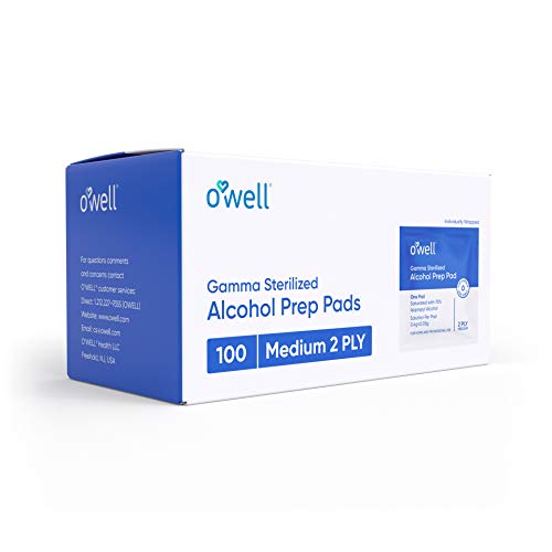 OWELL Prep Pads - 2000 Individually Wrapped Sterile Alcohol Wipes, Medium 2-Ply Antiseptic Wipes for Disinfecting Skin, First Aid Kit Alcohol Swabs (20 boxes of 100ct) - Thumbnail 4
