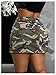 WDIRARA Women's Plus Size Camo Denim Skirt High Waisted Slit Bodycon Mini Skirts Streetwear Army Green XX-Large Plus