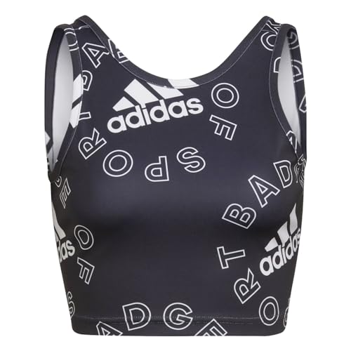 adidas Performance adidas HC9165 W BLUV Q1 Damen Sport-BRA recyceltes Polyester Elasthan Rundhals, Groesse 42/44, schwarz/weiß