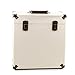 Retround Vintage Retro Vinyl Leather Record Holder Case, LP Storage Carrying Case for 78 RPM, 45 RPM, 33 RPM Standard Vinyl Records Collections Storage Organizer Display Box-12 Inch (Cream)