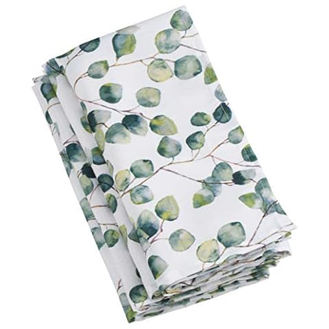 SARO LIFESTYLE 6144.EU20S Eucalipto Collection Eucalyptus Leaf Table Napkins (Set of 12), 100% Polyester Cover
