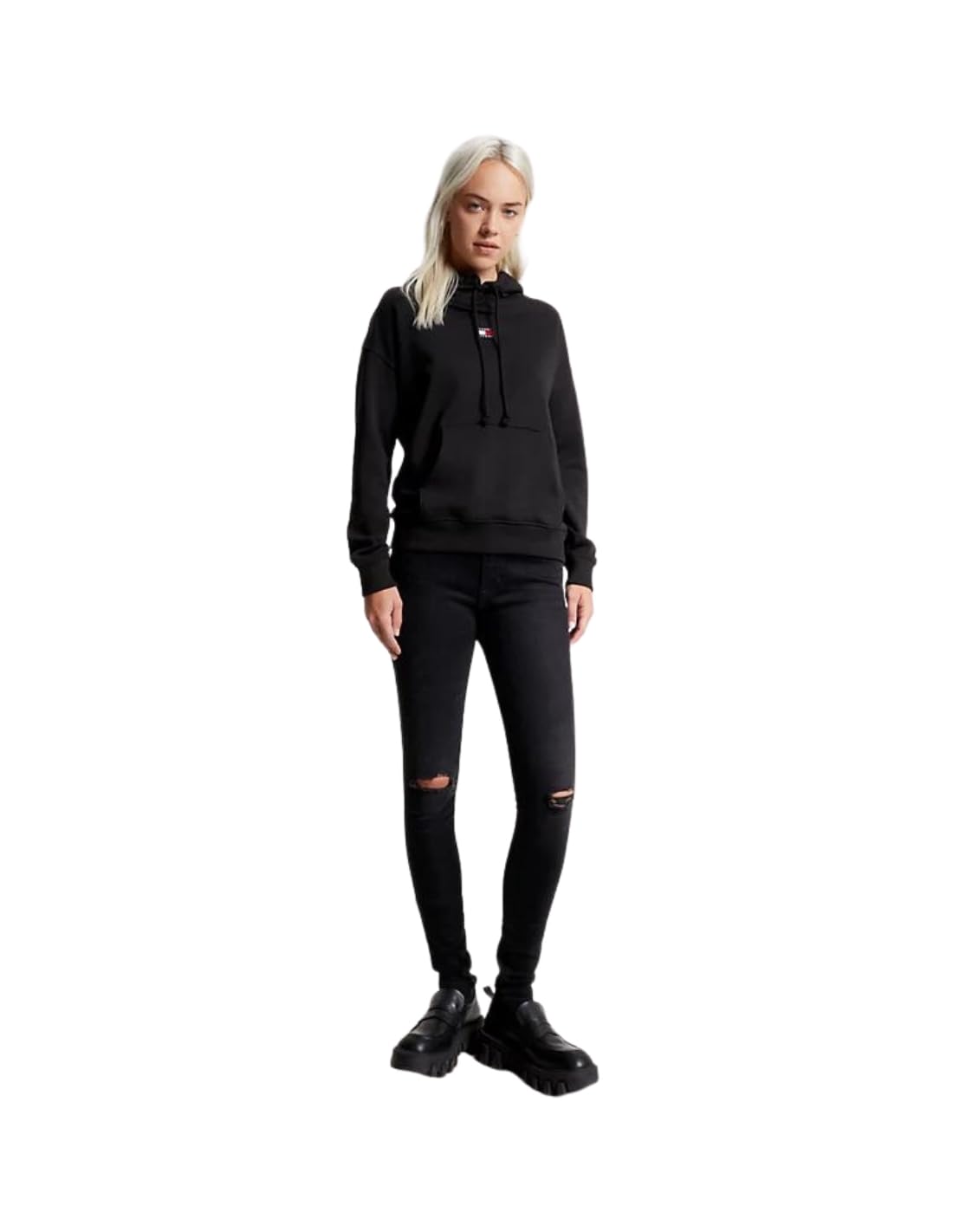 Tommy Jeans Felpa Uomo DW0DW15411 Nero Logo