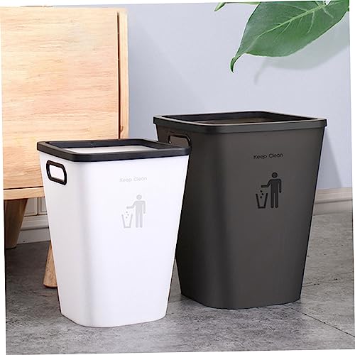 Caneca de basura rectangular blanca de plástico miniatura 6
