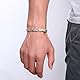 JITNGA Edelstahl Schmuck Stahl Titan Magnetarmband Damen Magnetarmband Magnetisches Armreif Für Männer Frauen (Silber+Gold)