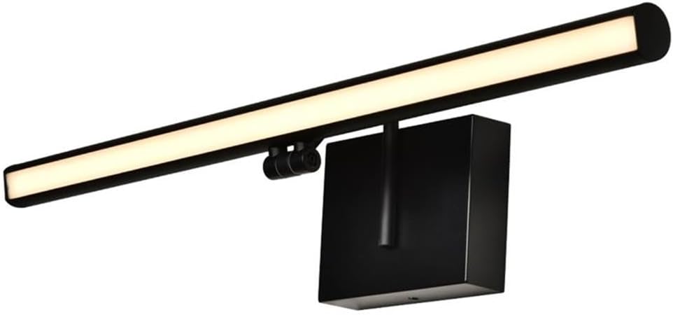 Pemberly Row 24" Integrated LED Bathroom Lighting Fixture, Black Finish, Adjustable 250° Light Panel, Dimmable Ambient Light, 3000K Soft White, ETL Certified for Damp Locations, Energy Star Compliant