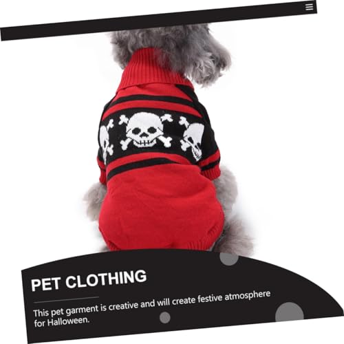 Disfraz Halloween para perro con diseño calavera rojo L miniatura 2