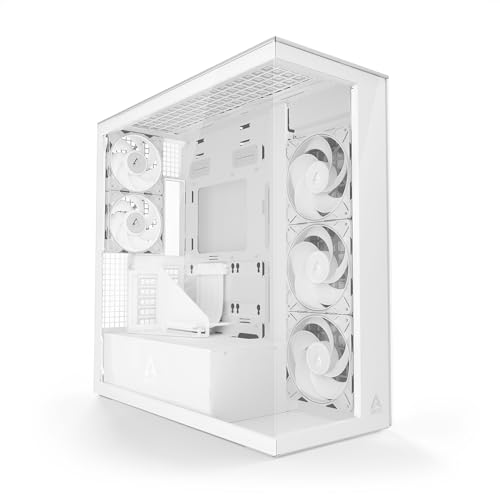 Gabinete para PC ARCTIC Xtender VG Blanco con Cristal Templado y Montaje Vertical de GPU - Torre Completa, Soporte para 2 Radiadores de 420 mm, Compatible con E-ATX, con 5 Ventiladores A-RGB Preinstalados miniatura 2