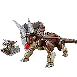 lego jurassic world triceratops stuck Excelente regalo: después del montaje, es un buen modelo de exposición y una decoración de fondo, adecuado como regalo para fiestas de cumpleaños, Navidad, reuniones familiares y otros momentos maravillosos