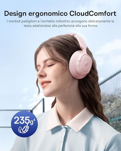 Baseus EH10 NC - Cuffie Bluetooth con isolamento acustico ibrido da -45 dB, con audio Hi-Res e LDAC e microfono da 5 Ki, 80 ore di autonomia, Bluetooth 6.0, connessione multipunto - Immagine 3