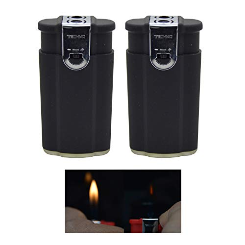 Encendedor Techno recargable negro dual miniatura 1