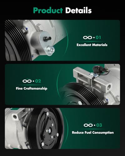 Image of SCITOO AC Compressor fit for Nissan Frontier 3.3L 2001-2004 | Fast Cooling, Ultra Low Noise (≤72 dB)Air Conditioner Compressor with Clutch, Easy Installation, 926005S700 926006S300