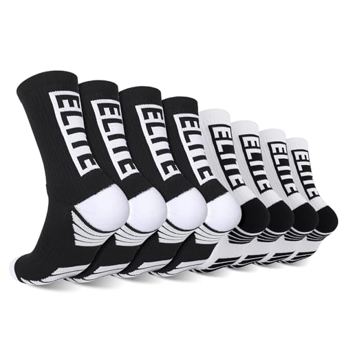 Men Basketball Socks 4/8 Pairs, Soft Breathable Cushion Athletic Crew Socks for Men Boys
