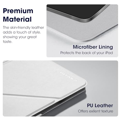 PITAKA iPad Pro 12.9 Case, Lightweight & Multi-fold Folio with Magnetic Apple Pencil Holder, Compatible with iPad Pro 12.9'' (2022/2021/2020/2018), and iPad Air M4/M3/M2 13 Inch - White by pitaka - Image 8