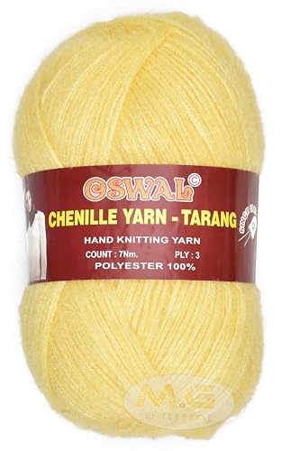 Image of M.G ENTERPRISE Knitting Wool Yarn, Soft Fancy Feather Wool Dark Cream 200 GMS Best Used with Knitting Needles, Soft Fancy Wool-EF Art-AAIE