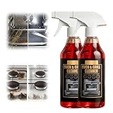 Oven Cleaner, 2026 Upgrade Heavy Duty Oven Cleaner, Powerful Kitchen Grease Remover, Easy Deep Clean for Racks, Grills, BBQ, Air Fryers (2Pcs)