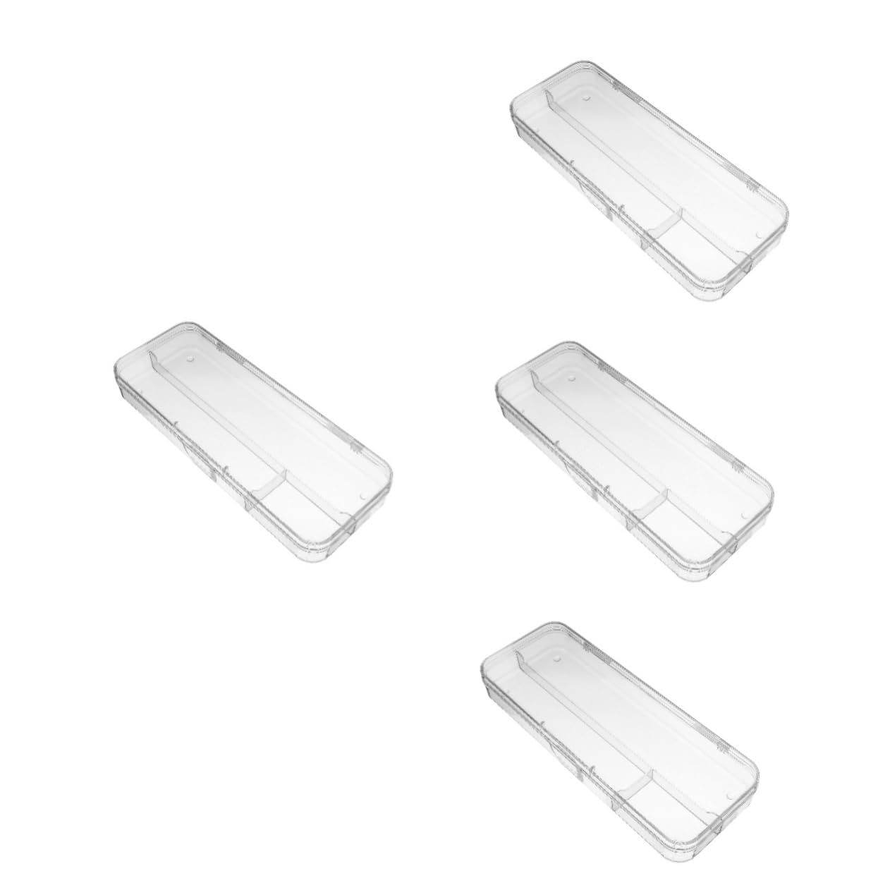 Caja De 4 Piezas Caja De Lápices Transparente Estuche Lapices Cajas De Almacenamiento De Lápices Contendor De Plastico Organizador De Porta De Plástico El Plastico