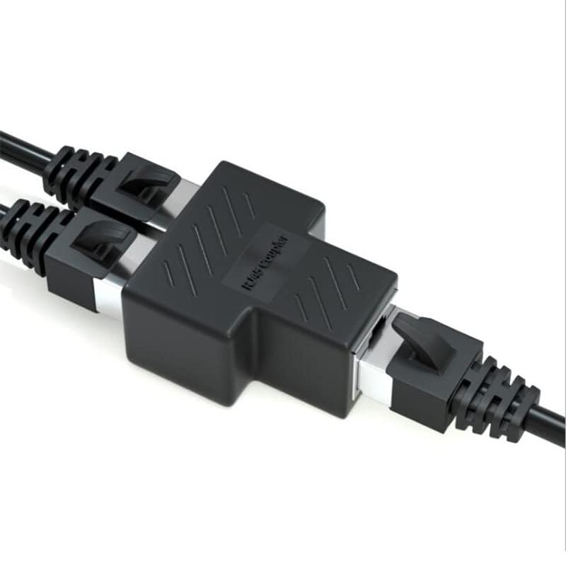Image of RJ45 Ethernet Cable Splitter Network Adapter, 1 Female to 2 Female LAN Ethernet LAN Network Extension Splitter Cable for Cat 5, Cat5e, Cat 6,Black 1 Pack