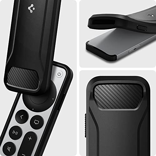 Spigen Rugged Armor Designed for Apple TV 4K 2021/2022 Siri Remote Case Cover with Shockproof Magnetic Technology and Wrist Strap (Metal Plate and Magnetic Included) - Black by Spigen - Image 3