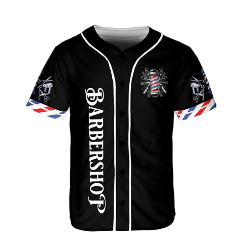 Camiseta de béisbol Barber Shop para hombres, con diseño multicolor miniatura 3