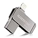 Price comparison product image HUGERSTONE Memory Stick USB Sticks for iPhone iPad 32GB Flash Drive External Storage for Phone and Computers (32G, Grey)