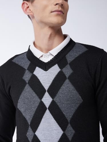 Image of Pivl Men's Winter Geometric Print Sweater - Warmth and Style for The Season||Winterwear||