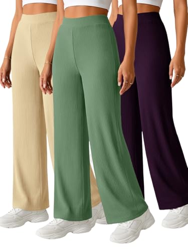 Image of Pinkmint Women's Poly Lycra Trouser, High Waist Flared Korean Trousers, Trendy Casual Wear for Daily & Travel Use (Available in Plus Size)