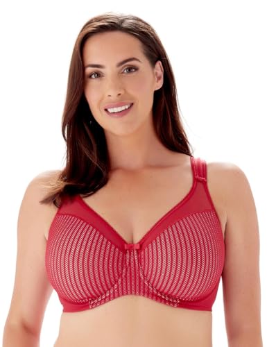 Berlei Beauty Stripe Underwired Minimiser Bra (40F, Passion red)