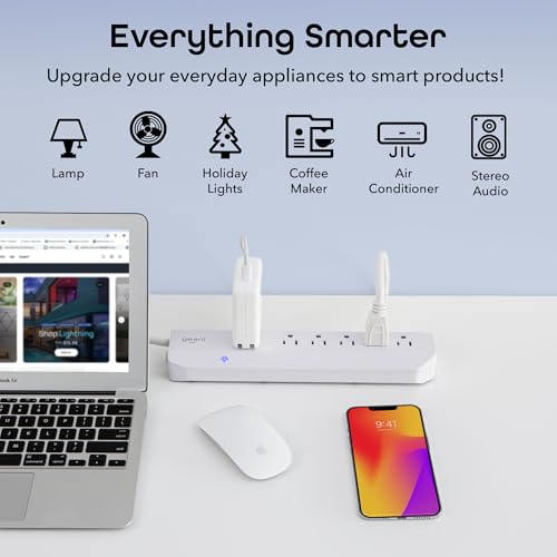 Geeni Smart Surge Protector 6-Outlet Power Strip – Wi-Fi Enabled with Voice Control (Alexa, Google Assistant), Surge Protection, 3ft Extension Cord, Remote Access – Image 4