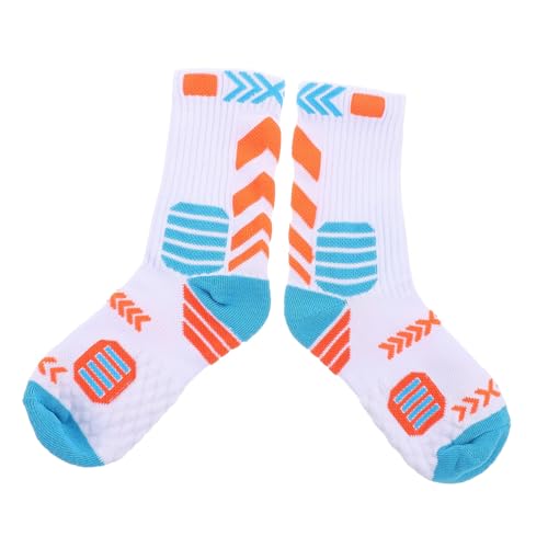BESPORTBLE 1pair Youth Basketball Socks Comfortable Mid Calf Athletic Socks for Boys and Girls Non- Design for Outdoor Sports and School Activities