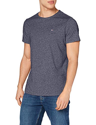 Tommy Jeans Homme Tjm Xslim Jaspe Neck Ext Dm0dm09586 Hauts En Tricot À Manches Courtes, Bleu (Twilight Navy), M EU