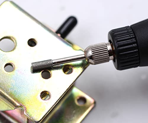 1/8" Shank Diamond Coated Cylindrical Grinding Mounted Point Bits Burrs Compatible With Rotary Tool Bit, 4 Mm Head, 10 Pcs #TOP3