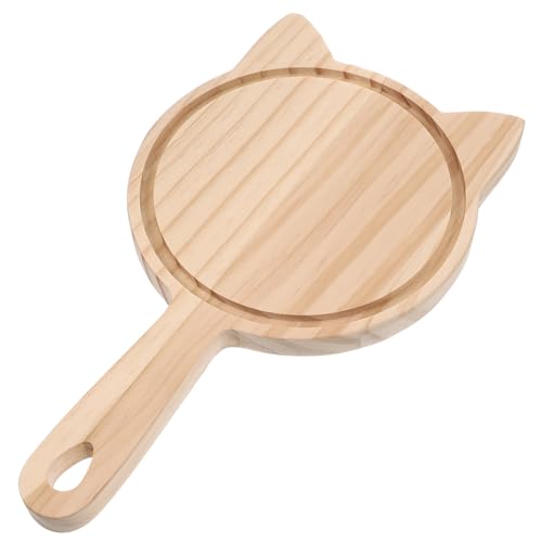 Unomor Round Cheese Board: 5-inch Pizza Cutting Board Wood Paddle for Home Restaurant
