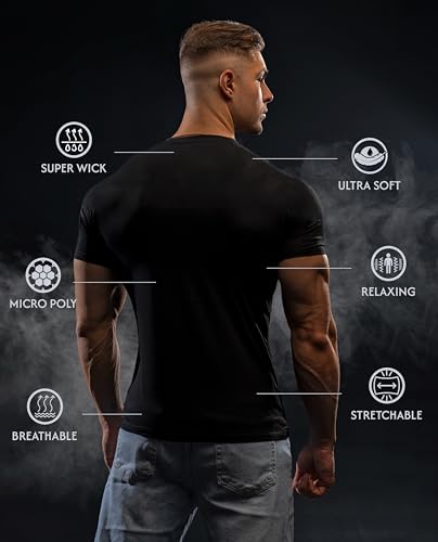 Image of Peppyzone Quick Dry Sports T Shirt for Men | Lightweight Breathable Gym T-Shirt | Regular Fit Workout Tee for Running, Training & Everyday Activewear
