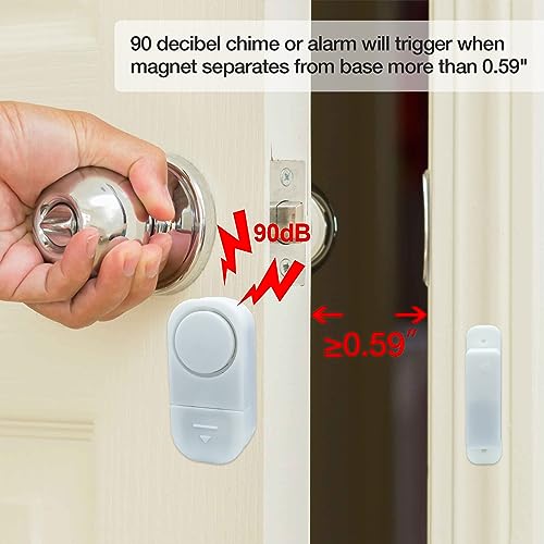 Door Window Alarm, 90DB Door Alarms for Kids Safety, Door Window Burglar Alarm-Window Pool Alarms for Home Security (2 Pack)