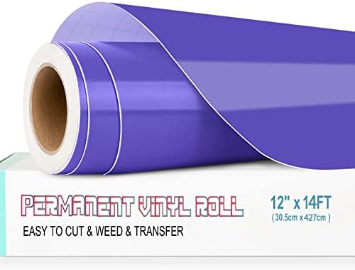 Lya Vinyl Permanent Vinyl for Cricut, 12" x 14Ft Matte Black Self Adhesive Vinyl Sheet for Cricut, Silhouette Cameo, Vinyl Roll for Deco, and Other DIY Projects