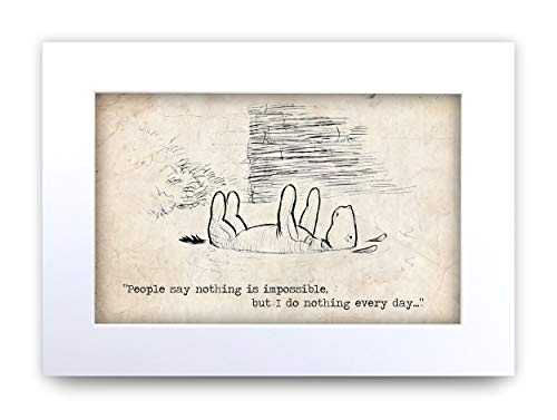 HWC Trading Winnie the Pooh Impossible A4 Printed Quote Nursery Print Baby Shower Room Gifts New Born Bedroom Gift Print Photo Picture Display
