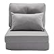 VEVOR Umwandelbares Bodensofa Schlafsofa, 5-Fach verstellbares klappbares gepolstertes Lazy-Sofa mit Verstellbarer Rückenlehne & Kissen, faltbares Sofa für Wohnzimmer und Schlafzimmer, grau