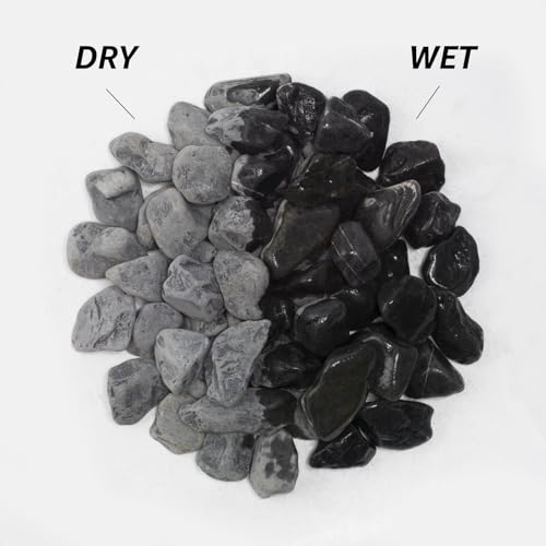 Image of LOIOOJ Black Natural River Rocks, 2-2.5 Inch Decorative Stones for Plants, Garden, and Landscaping - 10LB, Ideal for Walkways, Vases, Crafting, Home Decor, and Outdoor Landscaping