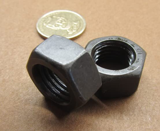 Metric Class 10 Plain Steel Hex Lock Nuts RH M16 x 2 Thread x 24 mm W x 13 mm H 10 Pcs